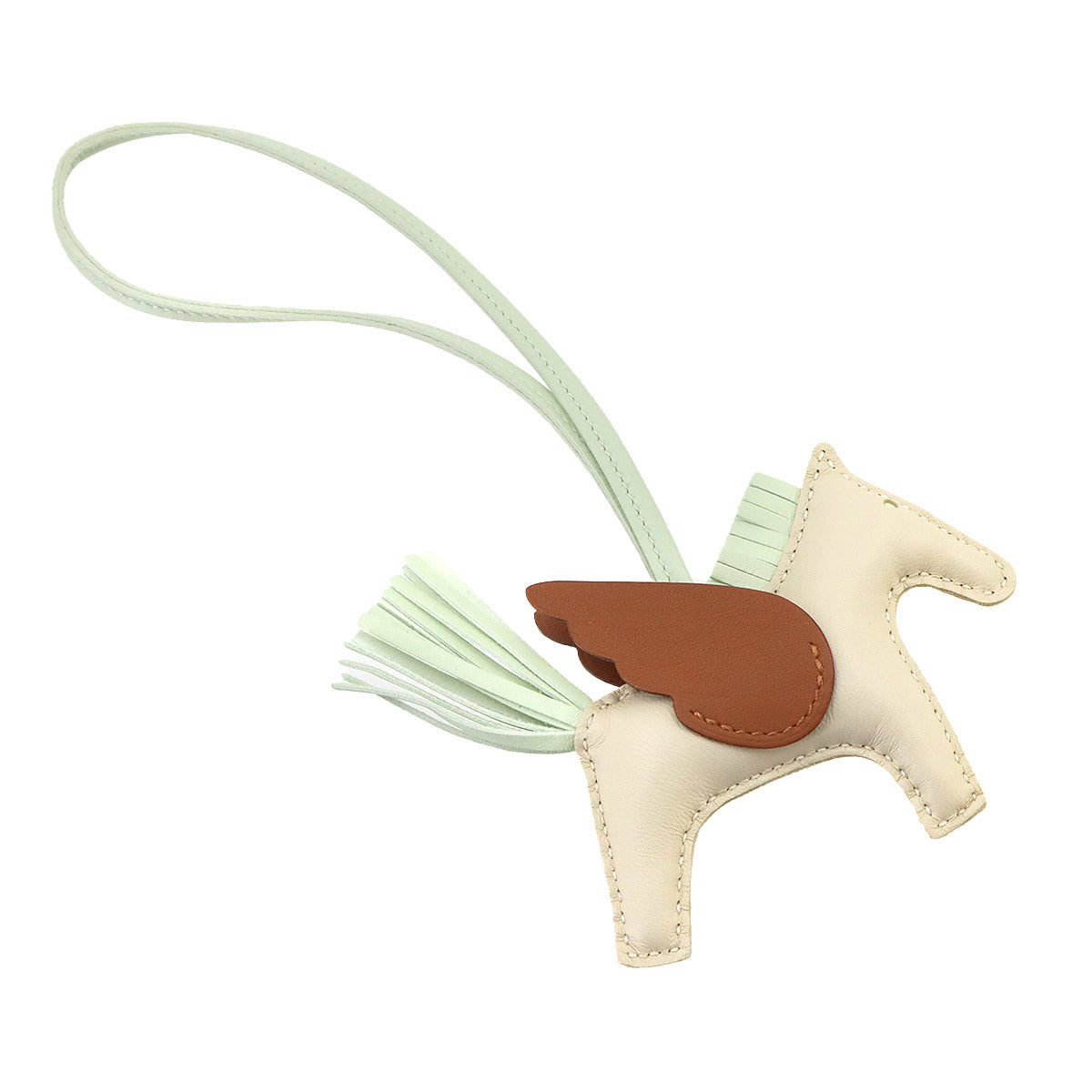 Rodeo Pegasu PM Bag Charm Agneau Milo Swift Craie Vert Fizz