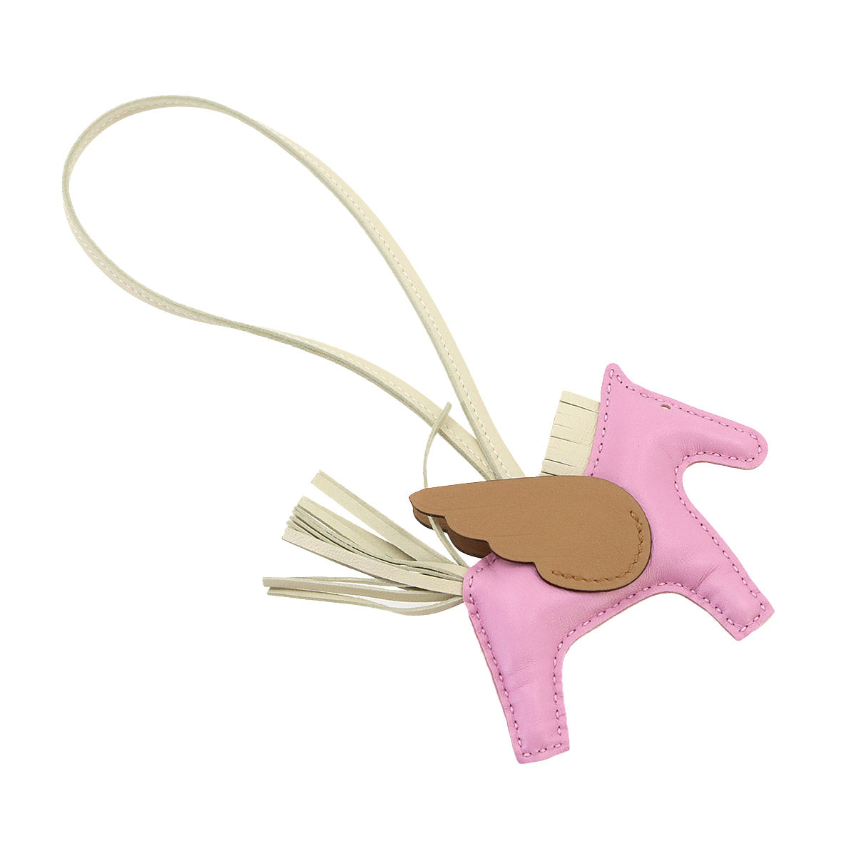 Rodeo Pegasus PM Bag Charm Agneau Milo Mauve sylvestre Craie