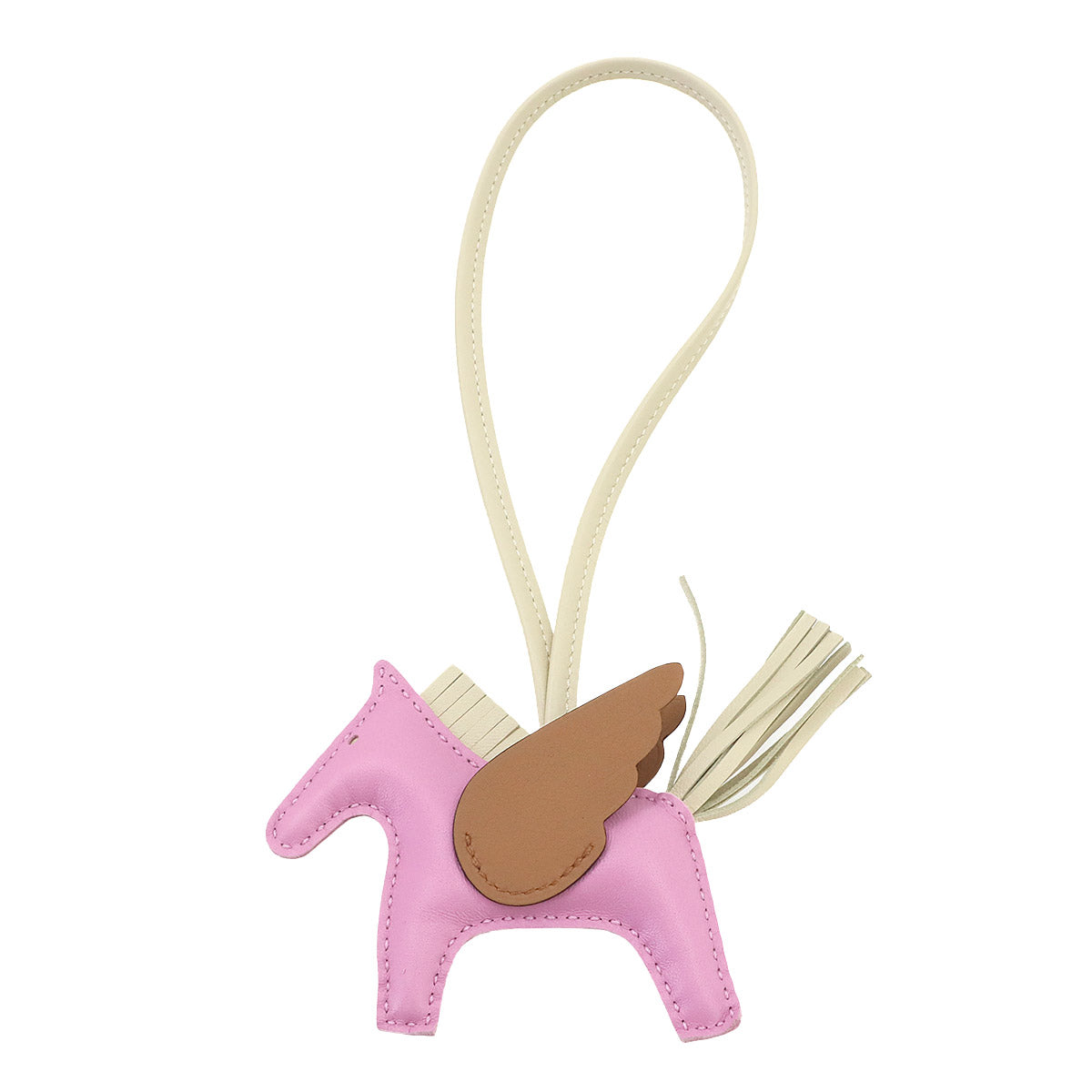 Rodeo Pegasus PM Bag Charm Agneau Milo Mauve sylvestre Craie