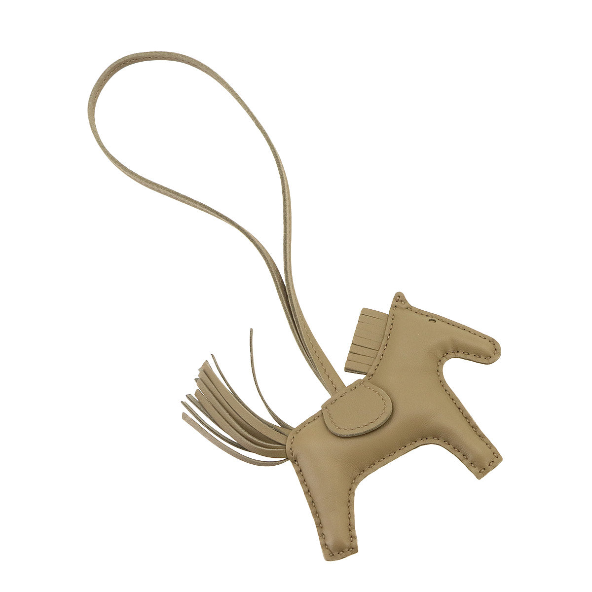 Rodeo PM Bag Charm Agneau Milo Beige marfa Horse Accessory
