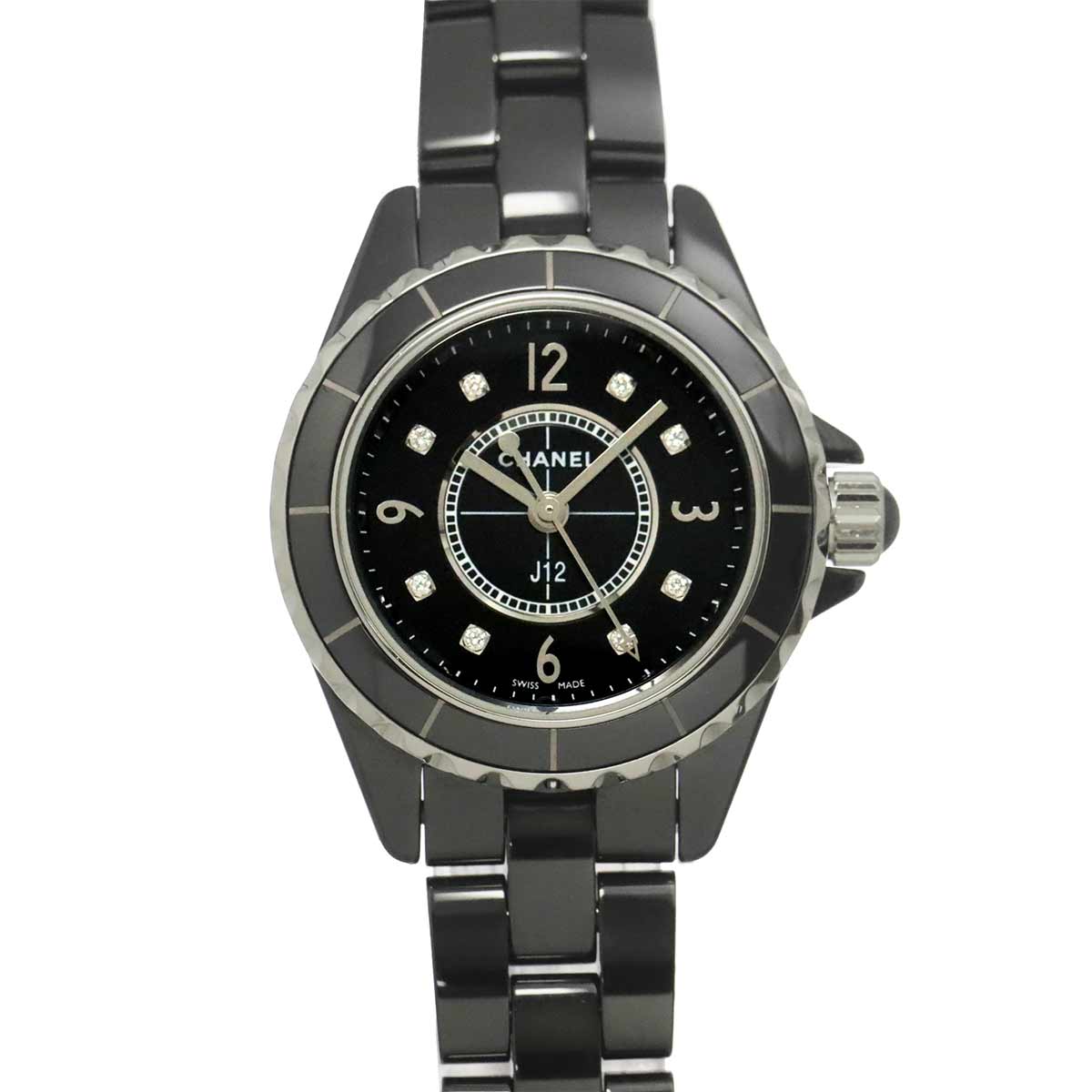 J12 29mm H2569 8P Diamond Quartz Black Dial Ladies Watch