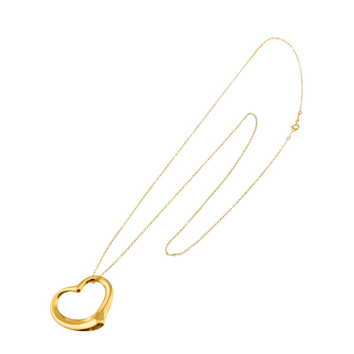 Open Heart Long Necklace 18K Yellow Gold 750