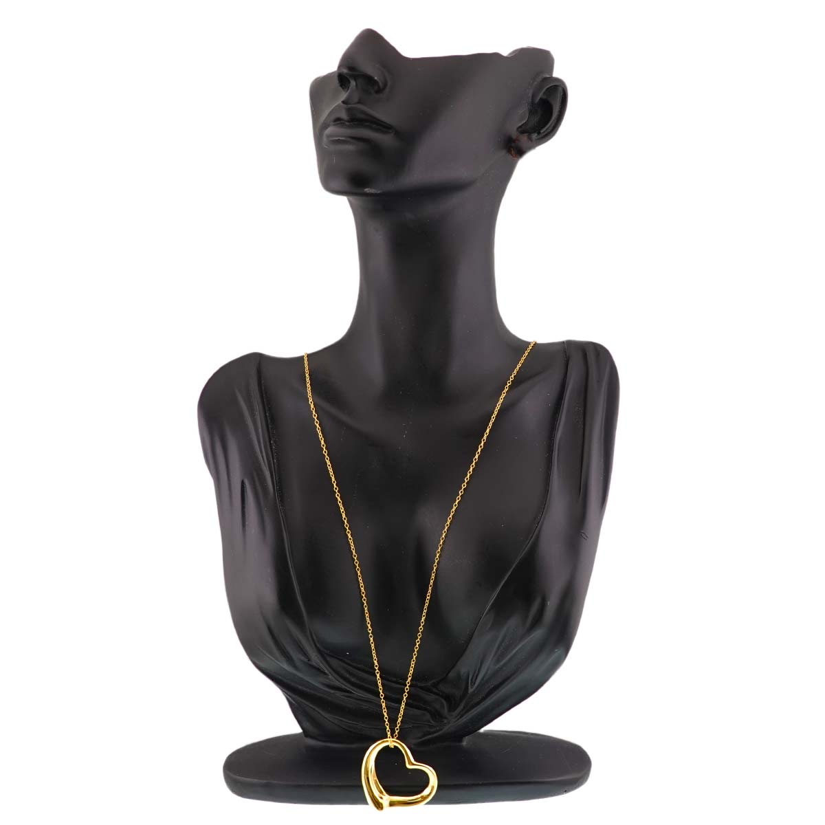 Open Heart Long Necklace 18K Yellow Gold 750