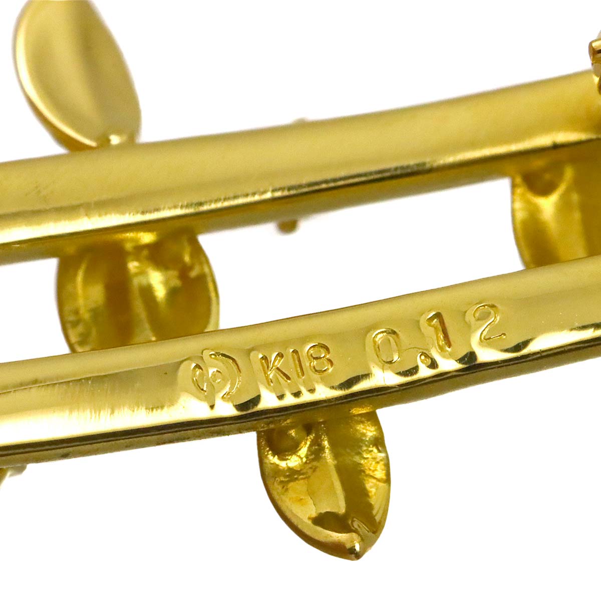 South Sea pearl Diamond 0.12ct Brooch 18K Yellow Gold 750
