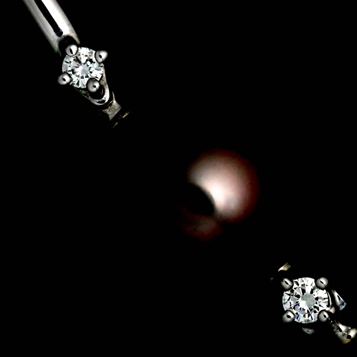 Black Akoya Pearl 9.8-5.0mm Diamond 0.10ct Necklace 18K WG 750