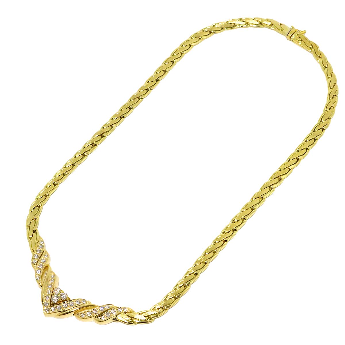 Diamond 1.22ct Necklace 18K Yellow Gold 750