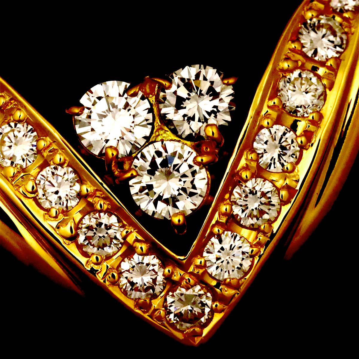 Diamond 1.22ct Necklace 18K Yellow Gold 750