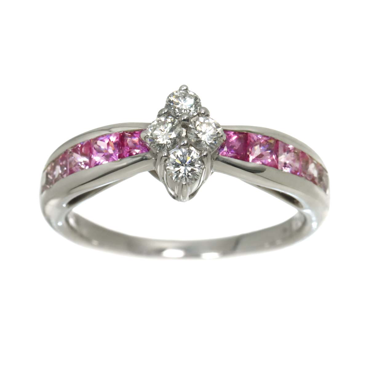 Sapphire 0.82ct Diamond 0.24ct Ring 18K WG 750 Size6(US)