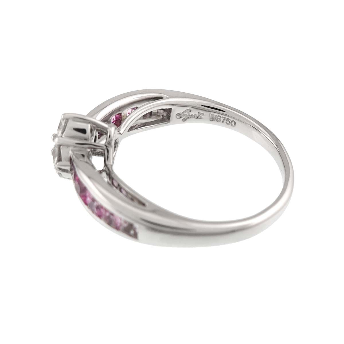 Sapphire 0.82ct Diamond 0.24ct Ring 18K WG 750 Size6(US)
