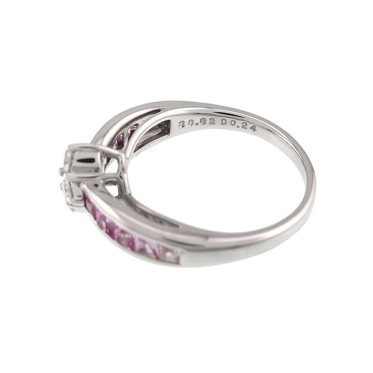 Sapphire 0.82ct Diamond 0.24ct Ring 18K WG 750 Size6(US)
