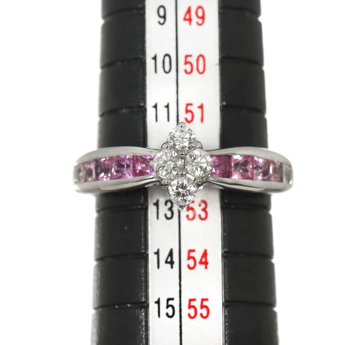 Sapphire 0.82ct Diamond 0.24ct Ring 18K WG 750 Size6(US)