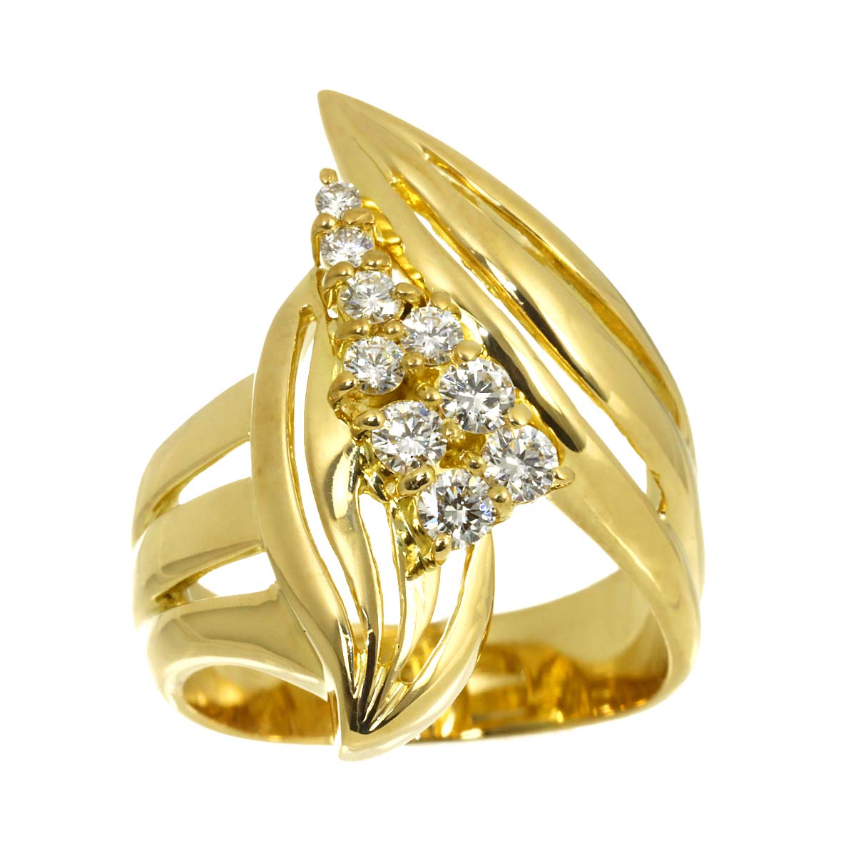 Diamond 0.39ct Ring 18K YG 750 Size6(US)