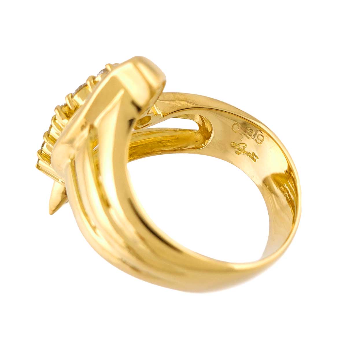 Diamond 0.39ct Ring 18K YG 750 Size6(US)