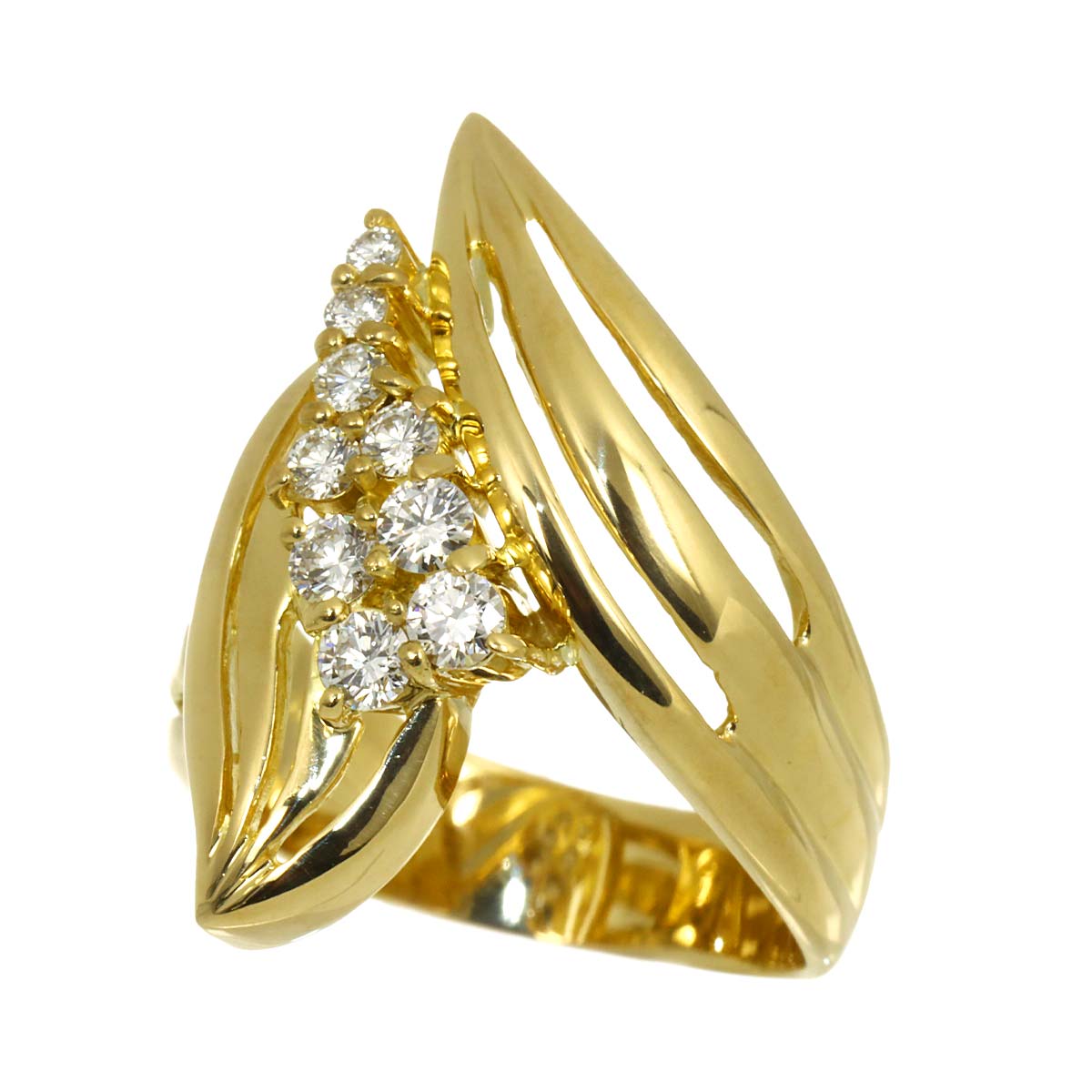 Diamond 0.39ct Ring 18K YG 750 Size6(US)