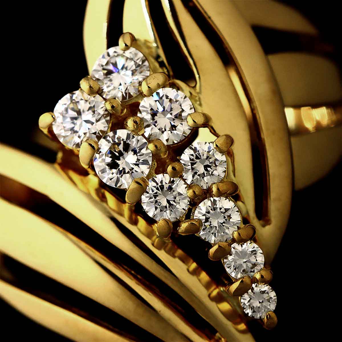 Diamond 0.39ct Ring 18K YG 750 Size6(US)