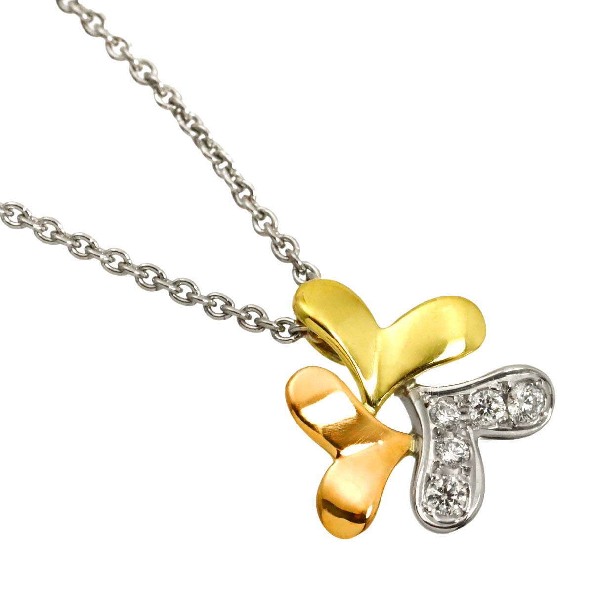 Daimond 0.05ct Necklace 18K YG PG WG 750