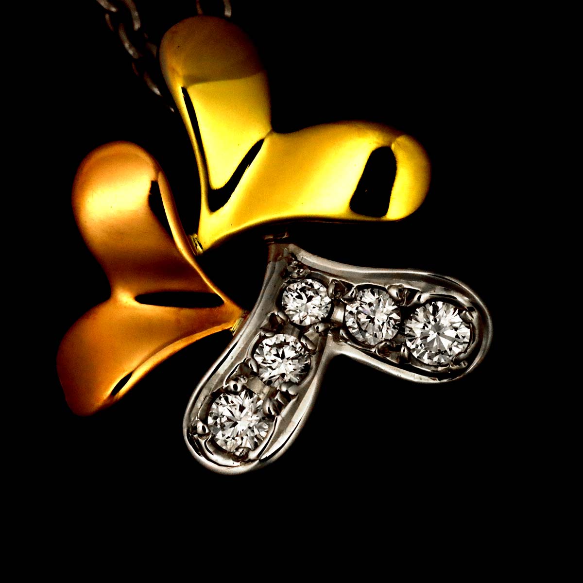 Daimond 0.05ct Necklace 18K YG PG WG 750