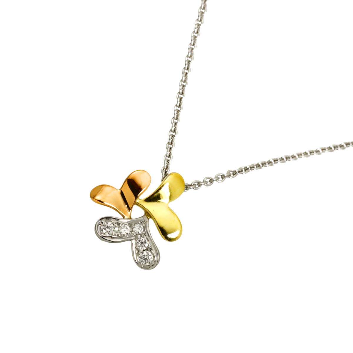 Daimond 0.05ct Necklace 18K YG PG WG 750