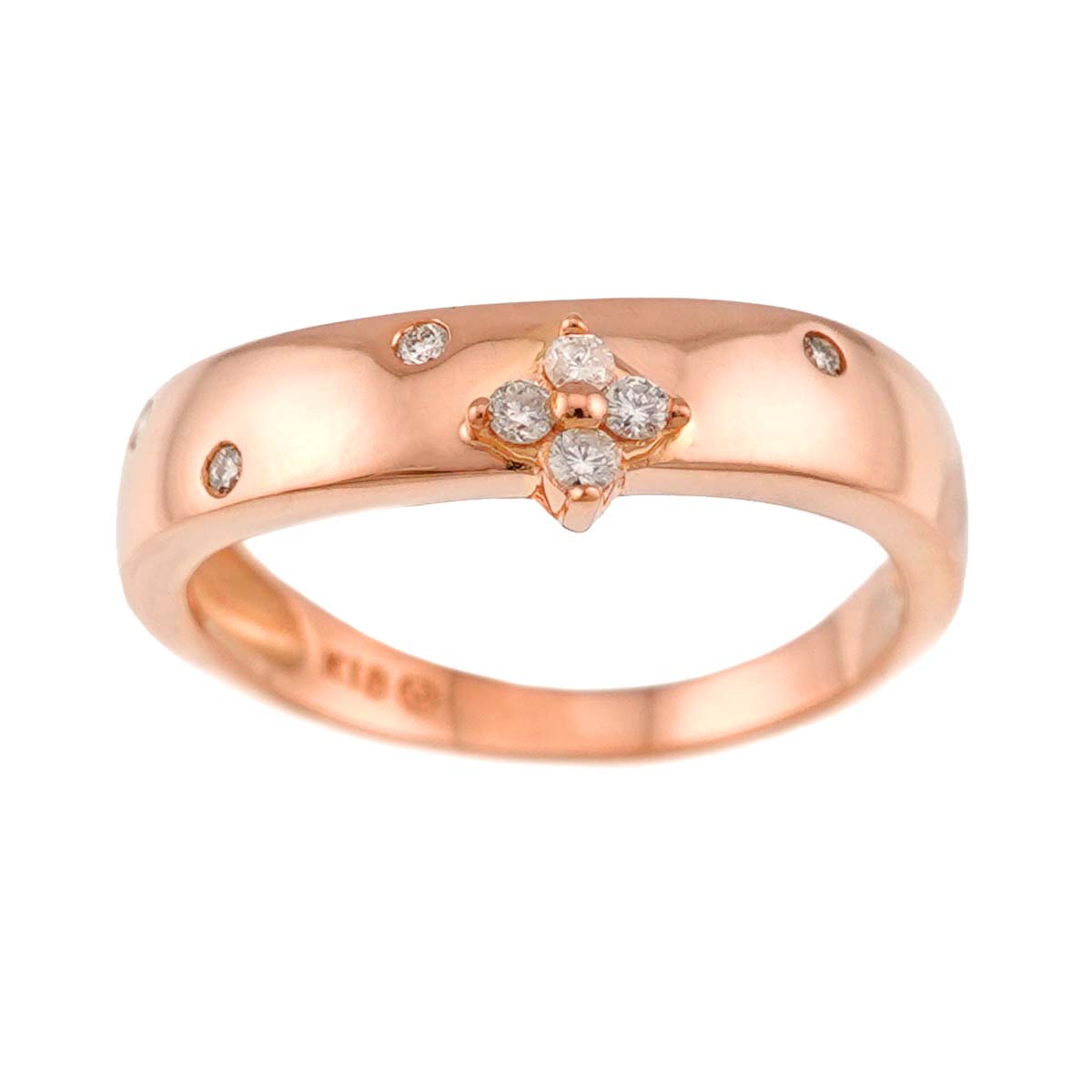 Diamond Ring 18K K18 PG 750 size4.75-5(US)