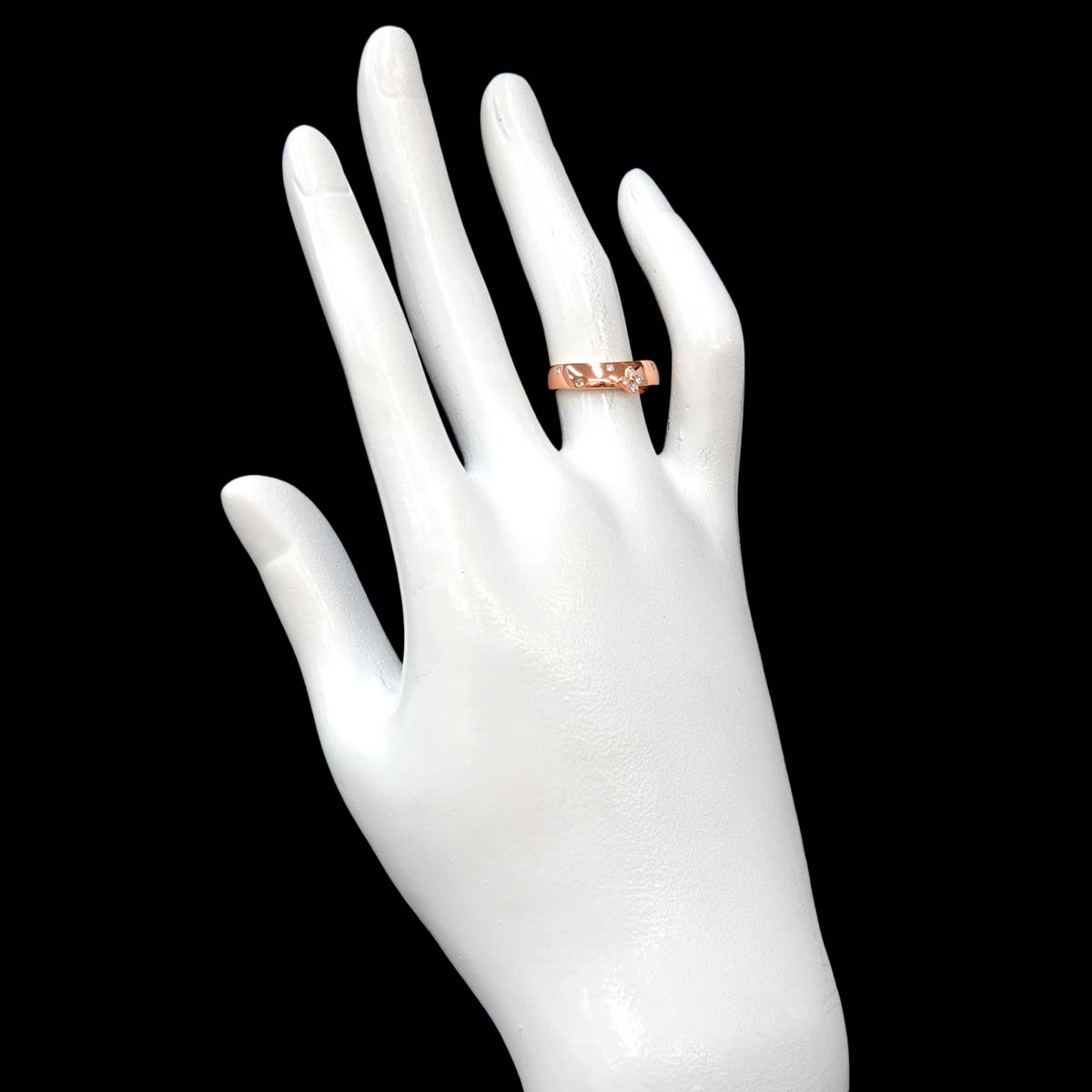 Diamond Ring 18K K18 PG 750 size4.75-5(US)