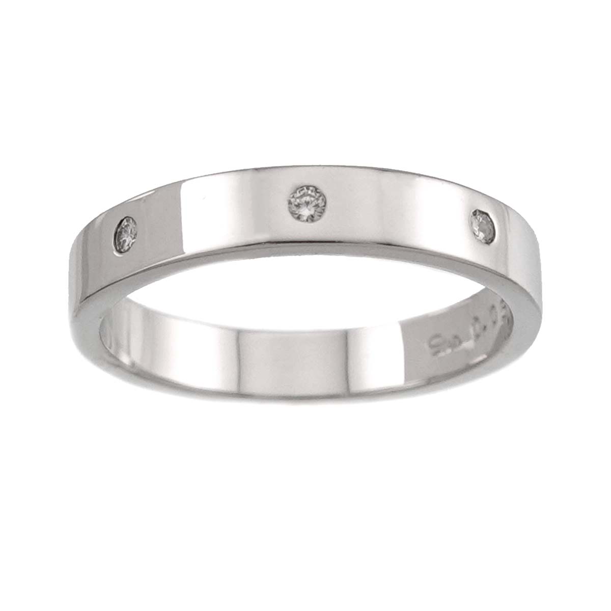 Diamond 0.05ct Ring 18K WG 750 Size4.5(US)