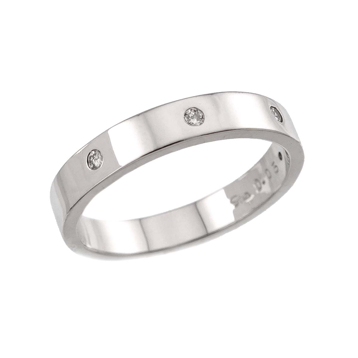 Diamond 0.05ct Ring 18K WG 750 Size4.5(US)