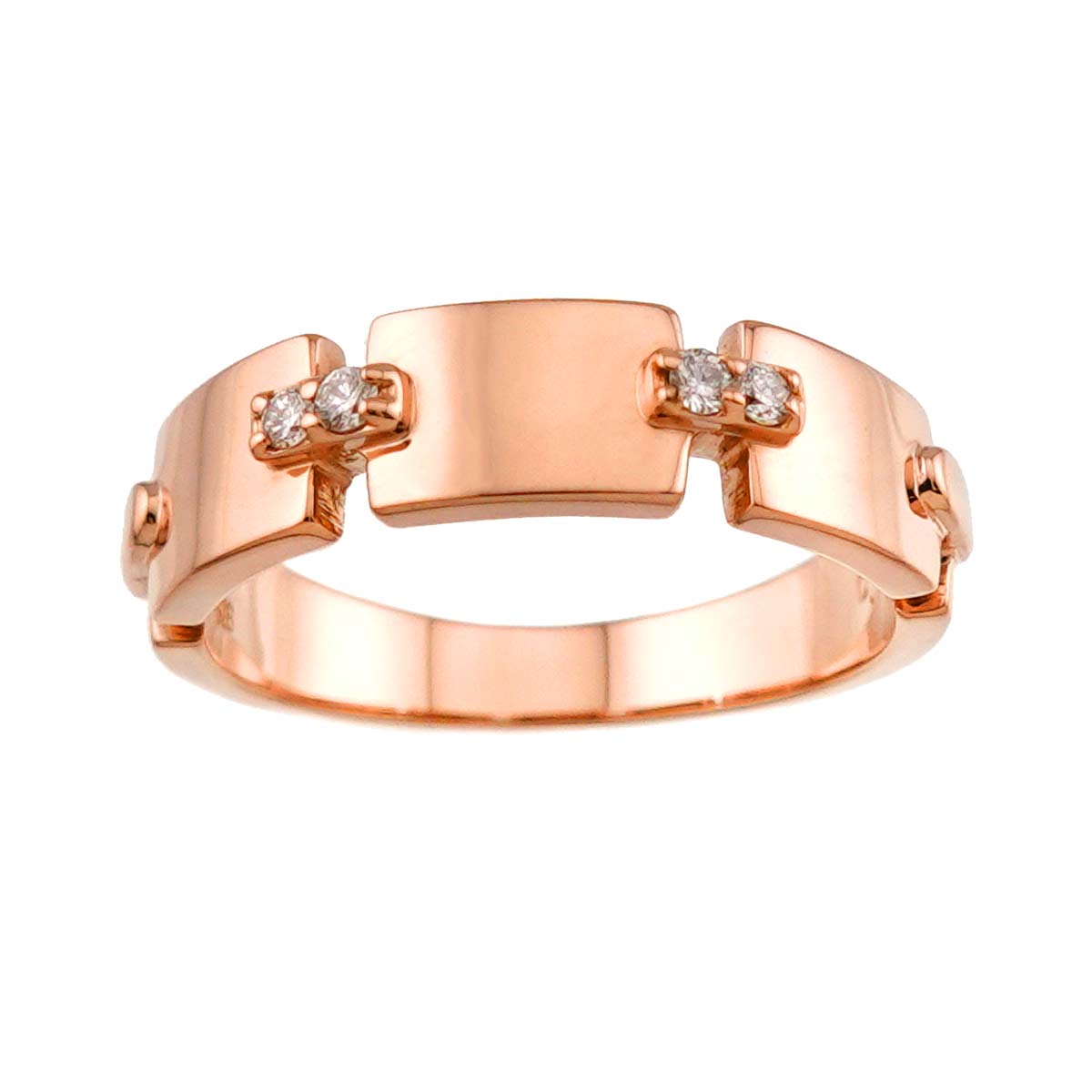 Diamond 0.05ct Ring 18K PG 750 Size4.75-5(US)