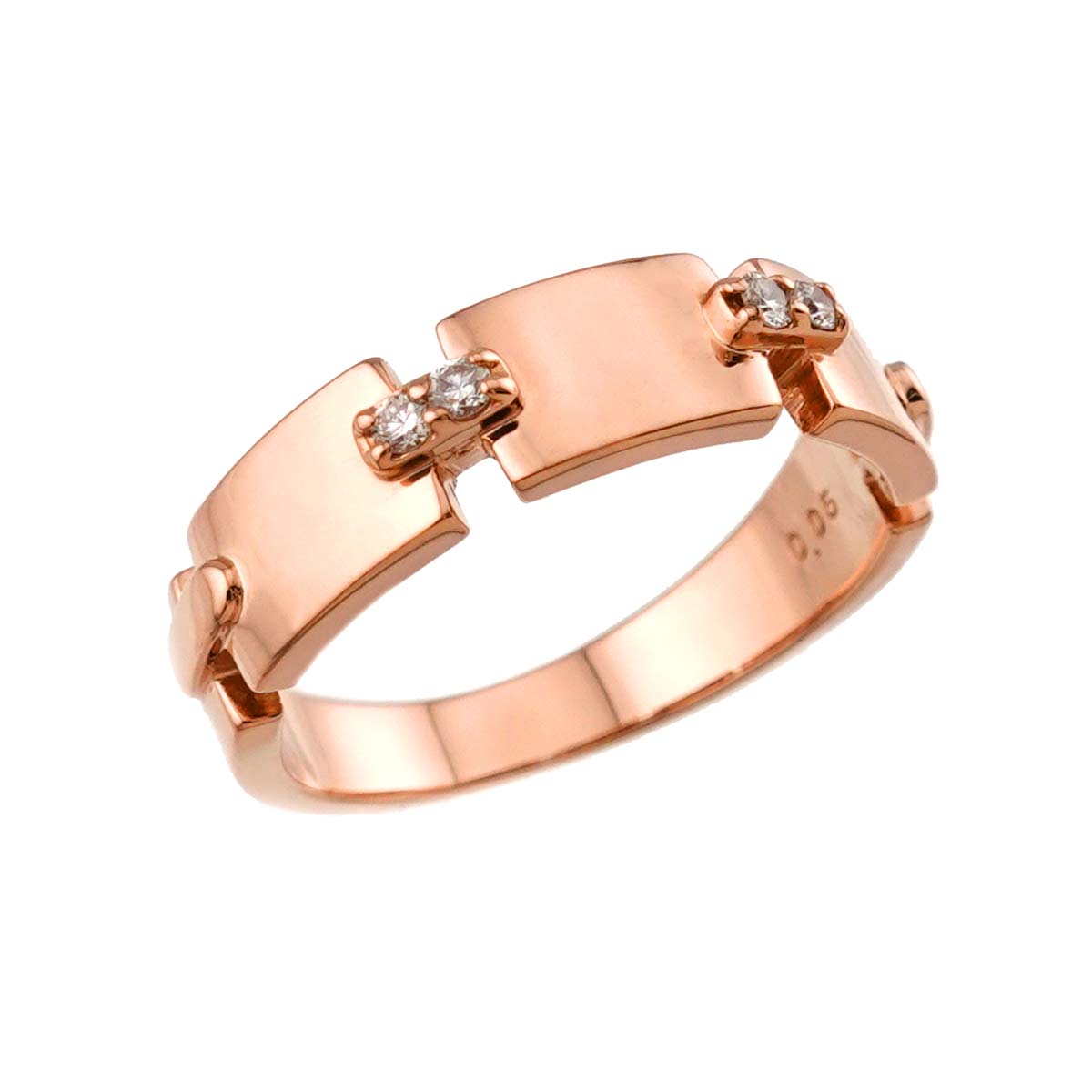 Diamond 0.05ct Ring 18K PG 750 Size4.75-5(US)