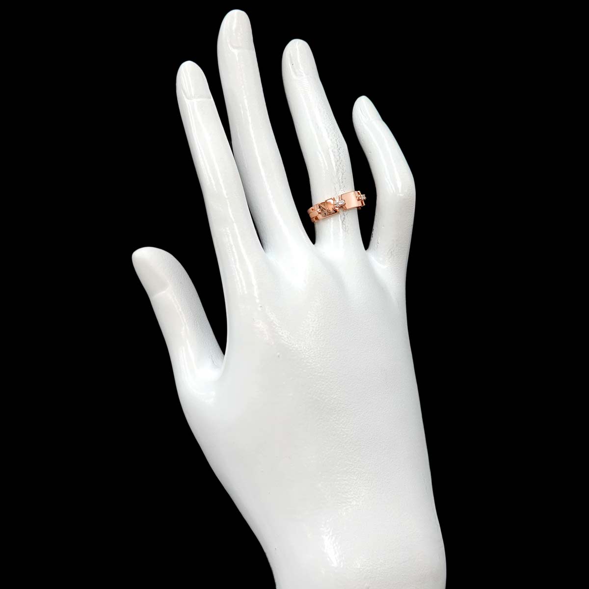 Diamond 0.05ct Ring 18K PG 750 Size4.75-5(US)