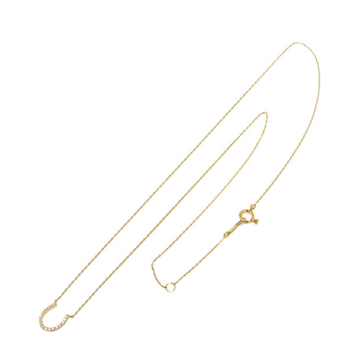 Horseshoe Diamond Necklace 18K YG 750