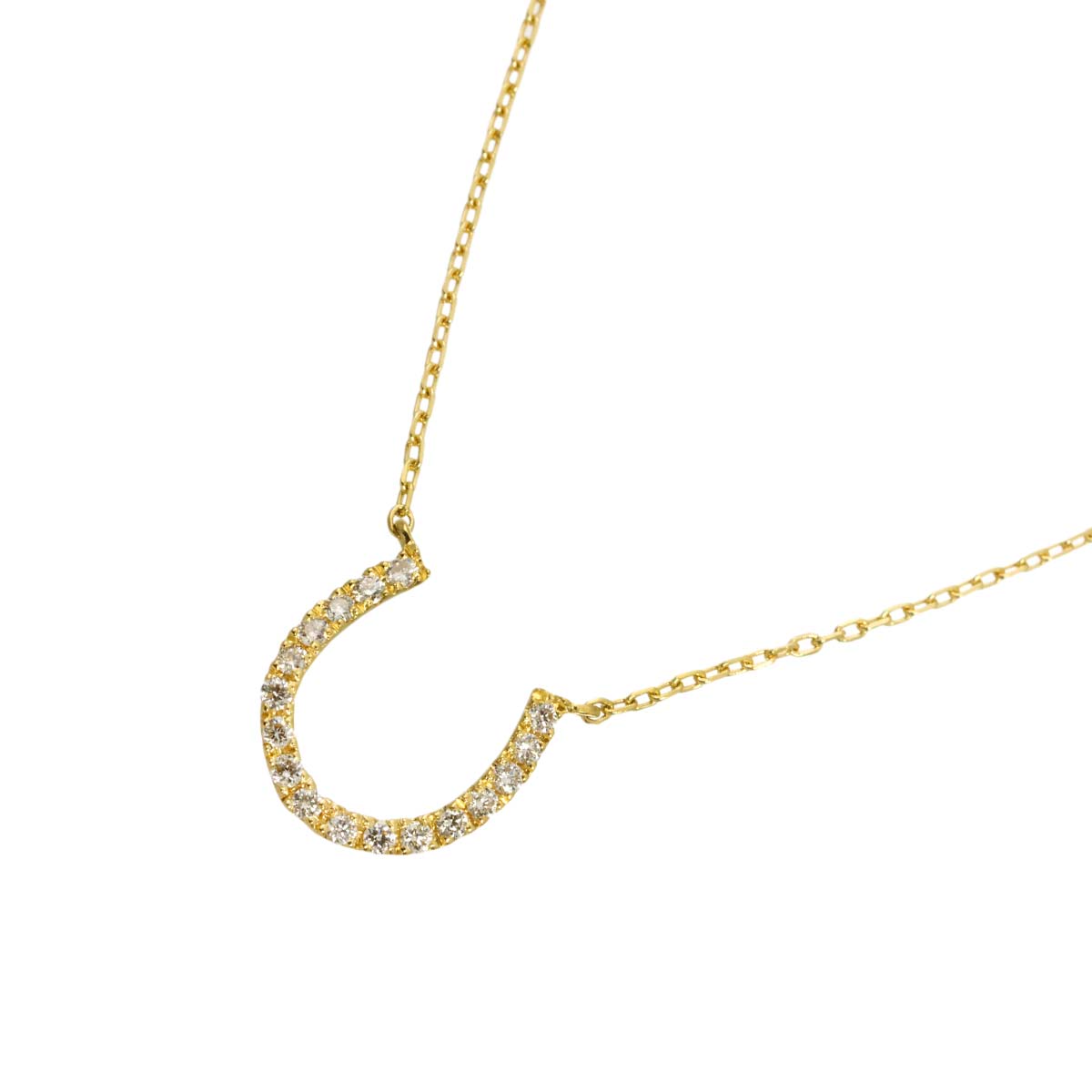 Horseshoe Diamond Necklace 18K YG 750
