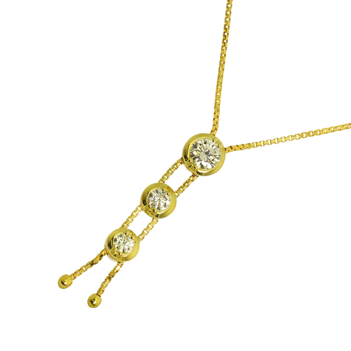 Trilogy Diamond 0.59ct Necklace 18K YG 750