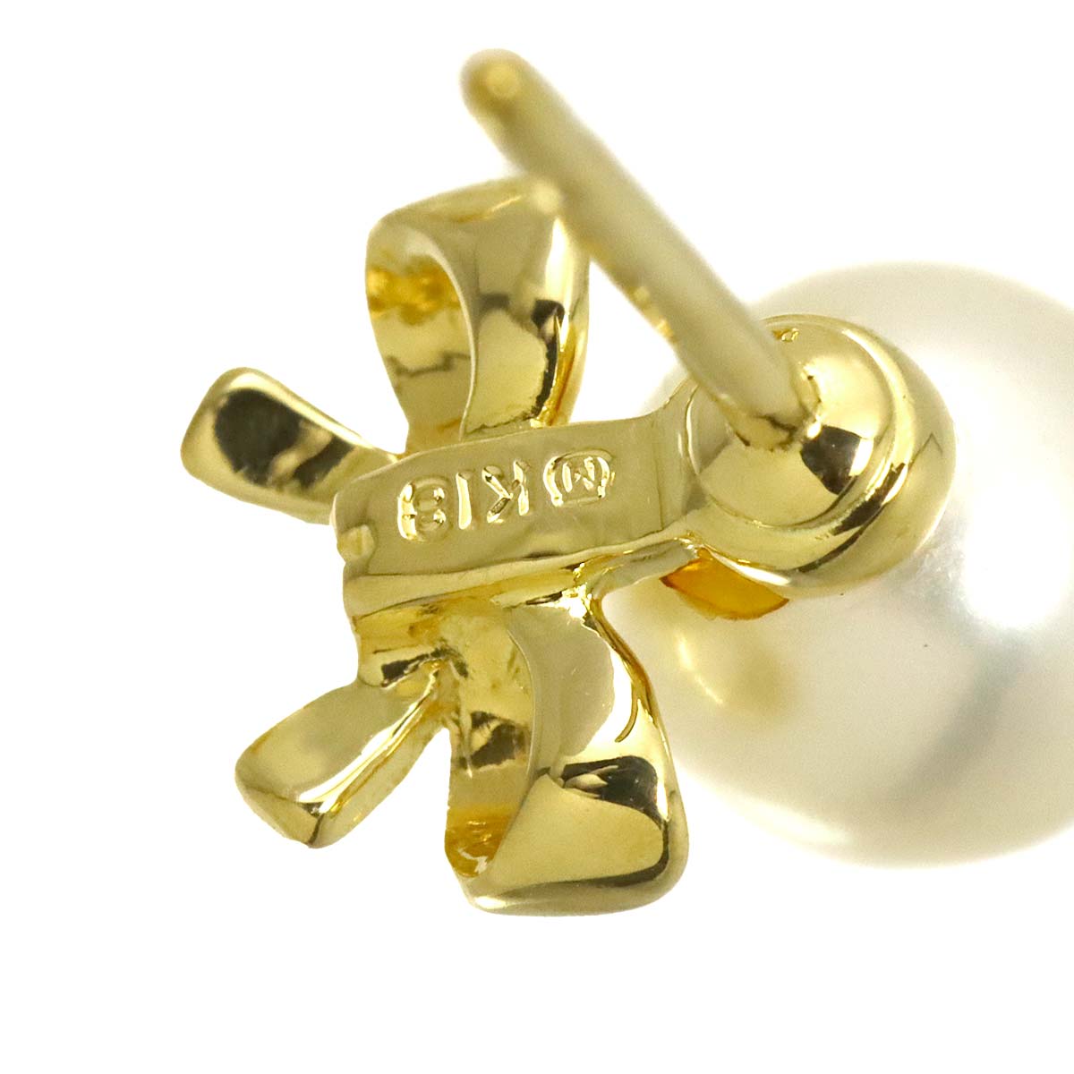 Akoya Pearl 6.0mm Earrings Pierced 18K YG 750