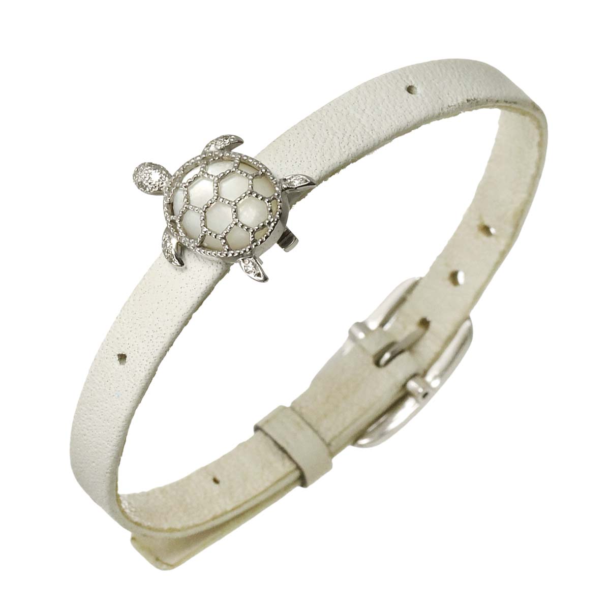 MOP Diamond 0.05ct Bracelet 18K White Gold 750 SV
