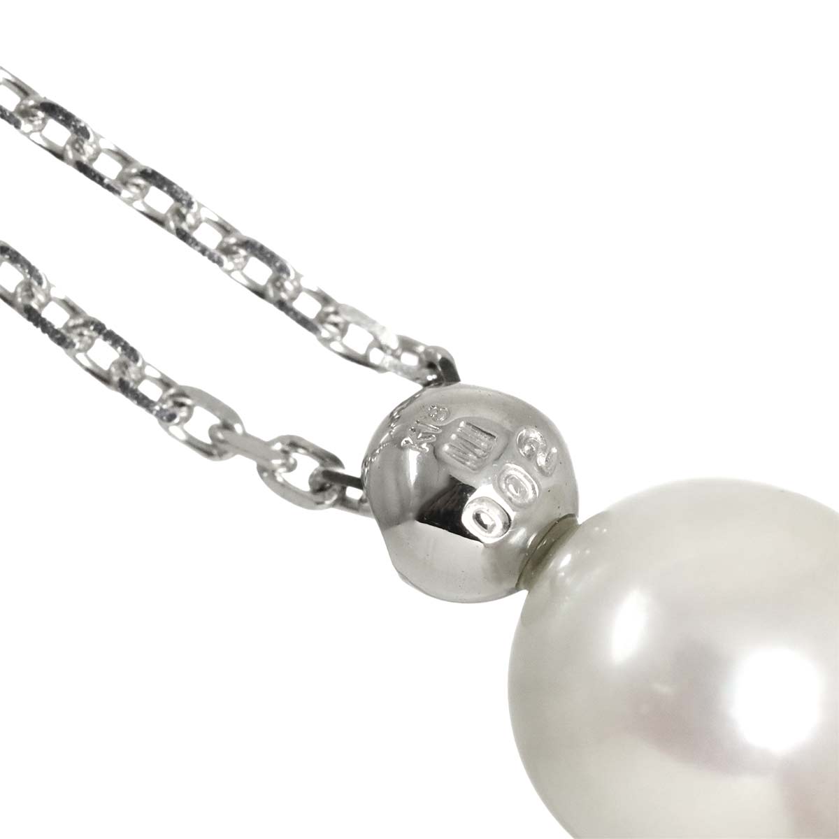 PERLITA Akoya Pearl 7.3mm Diamond Necklace 18K White Gold 750