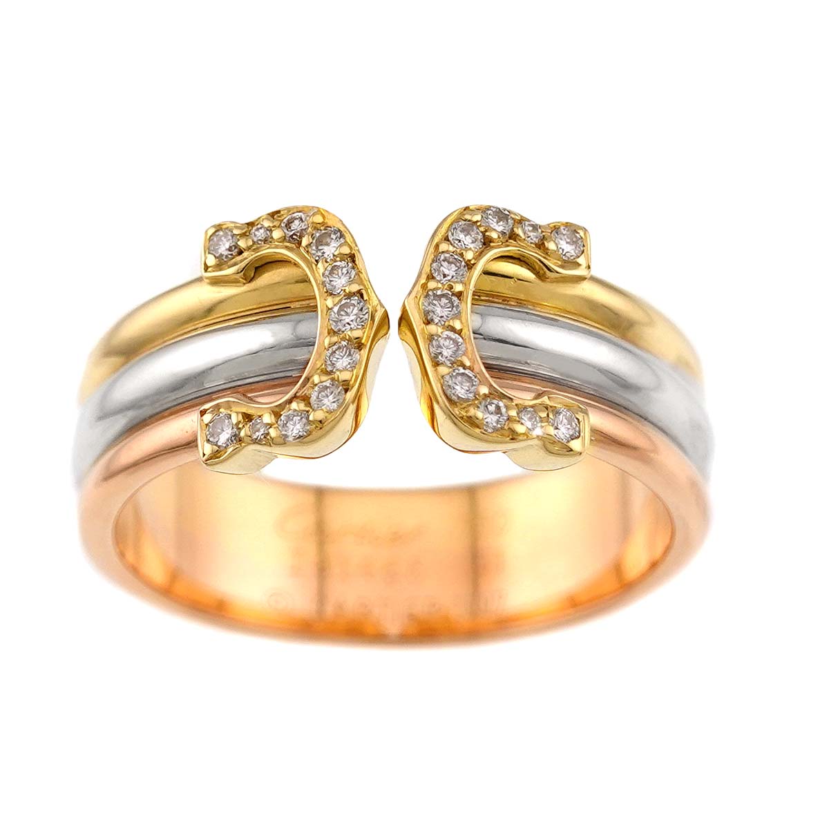 2C Diamond Ring 18K YG WG PG 750 Size51 5.5-5.75(US)