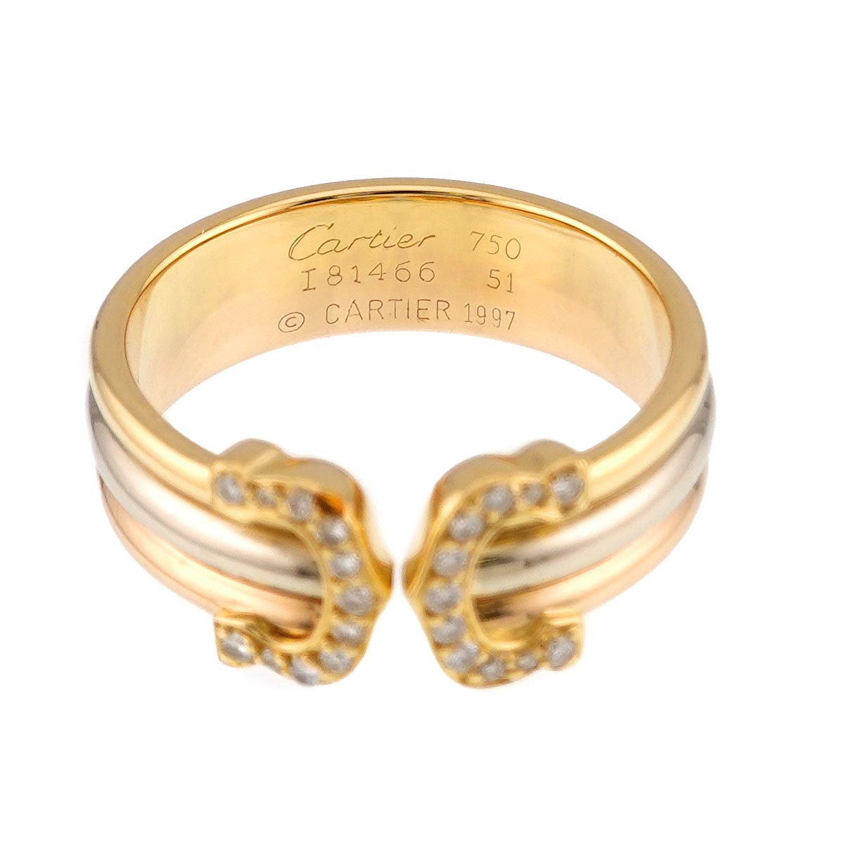 2C Diamond Ring 18K YG WG PG 750 Size51 5.5-5.75(US)