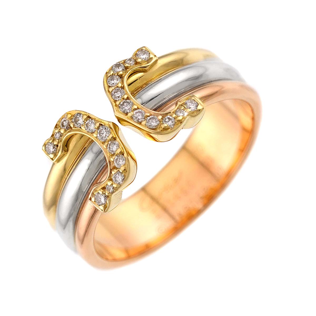 2C Diamond Ring 18K YG WG PG 750 Size51 5.5-5.75(US)