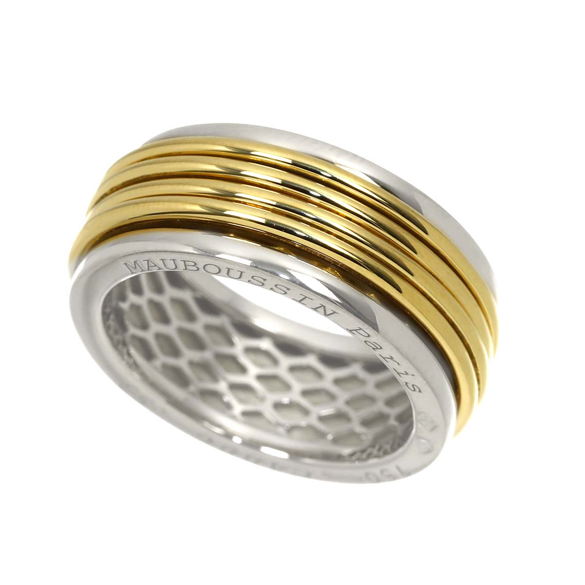 Ring 18K YG WG 750 size6.25-6.5(US)