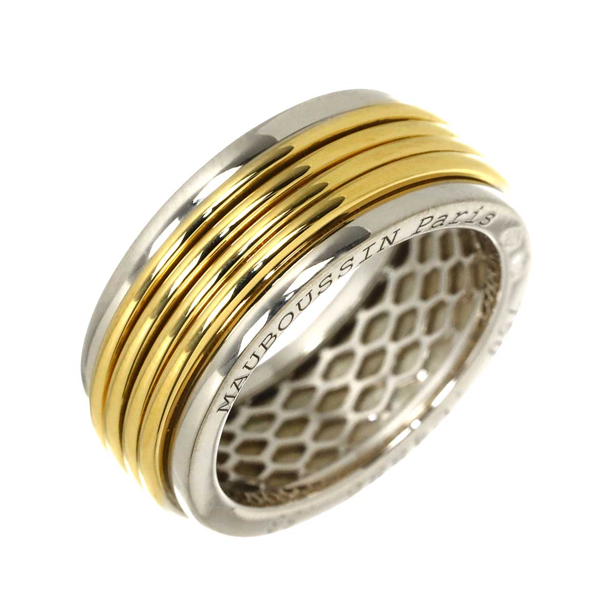 Ring 18K YG WG 750 size6.25-6.5(US)