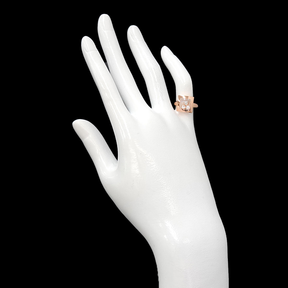Happy Diamond Ring 18K PG 750 Size3.75-4(US)