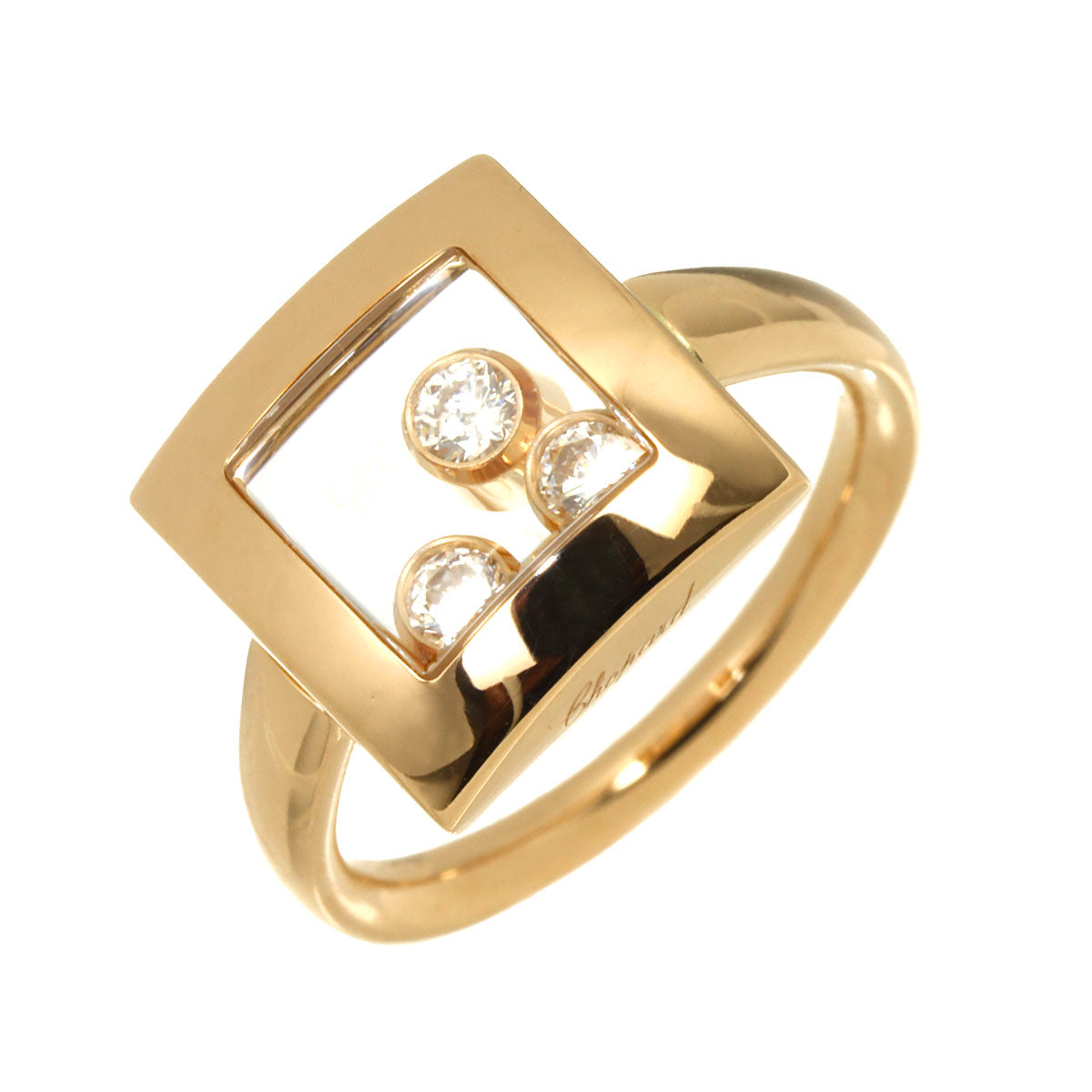 Happy Diamond Ring 18K PG 750 Size3.75-4(US)