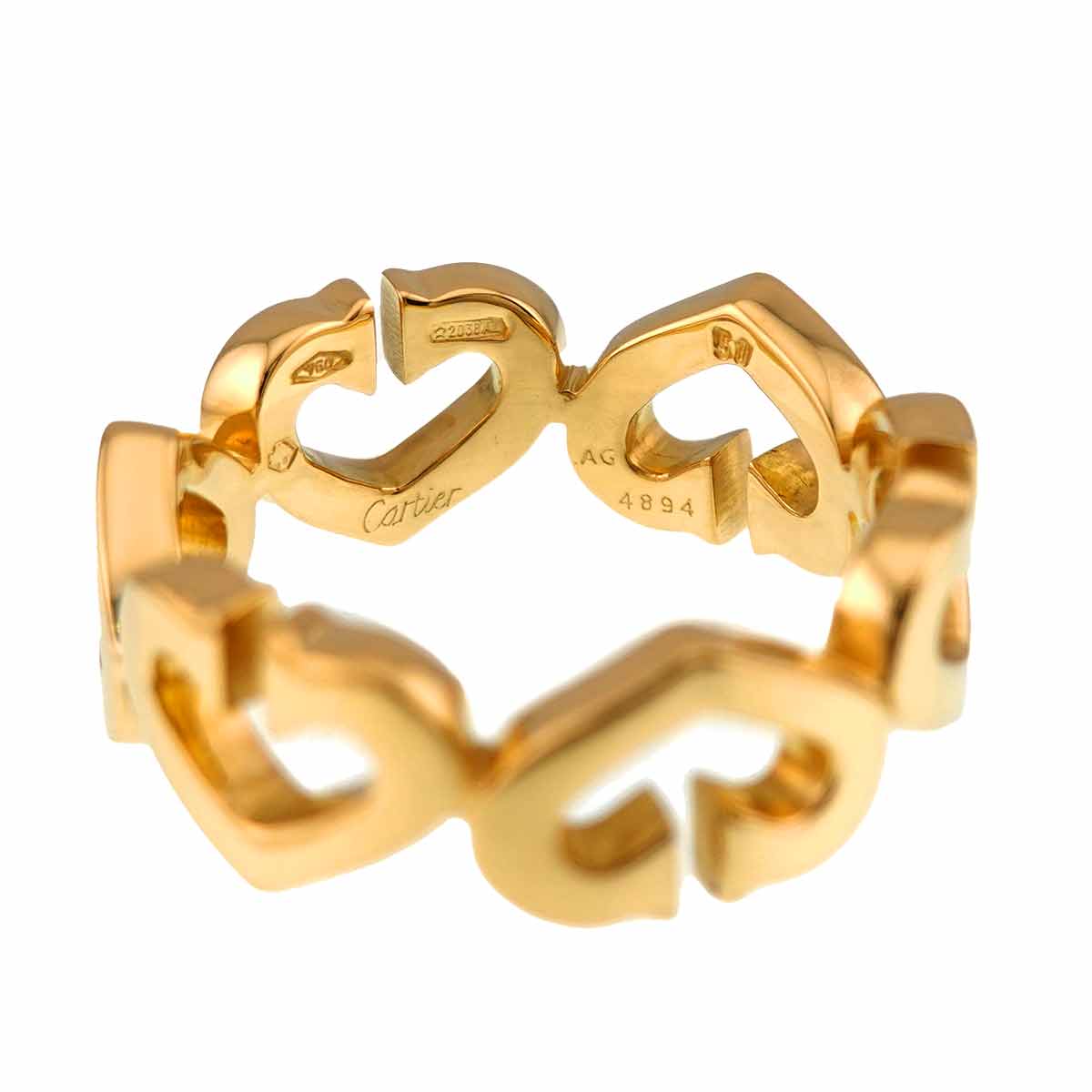 C Heart Ring 18K Yellow Gold 750 size50 5.25(US)
