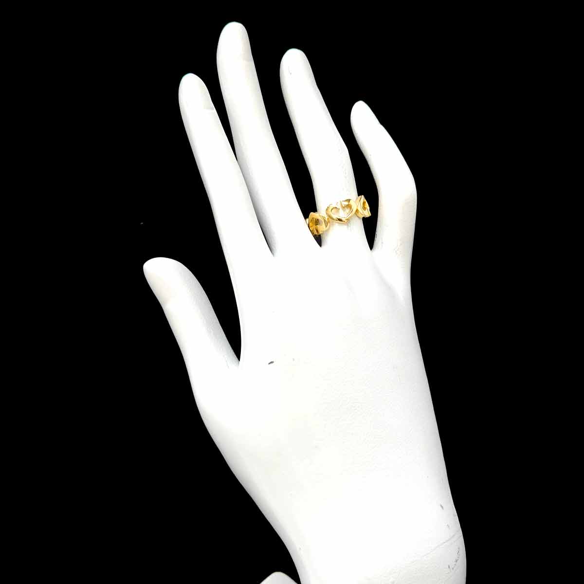 C Heart Ring 18K Yellow Gold 750 size50 5.25(US)