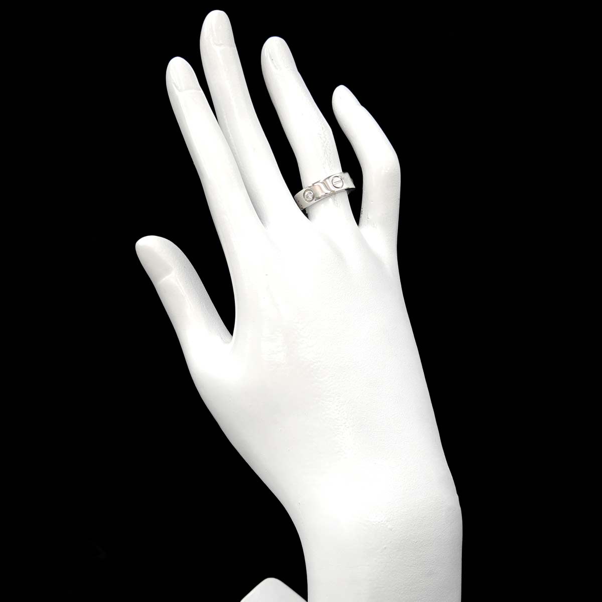 Love Ring Half Diamond 3P 18K WG 750 size50 5-5.25(US)
