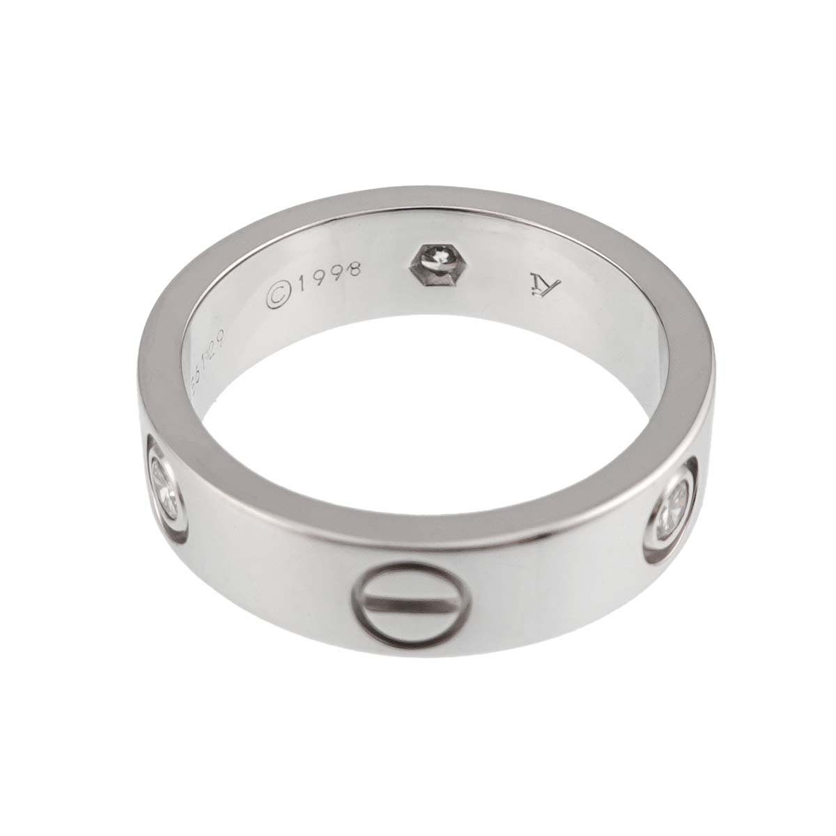 Love Ring Diamond 3P 18K White Gold 750 size55 7.25(US)