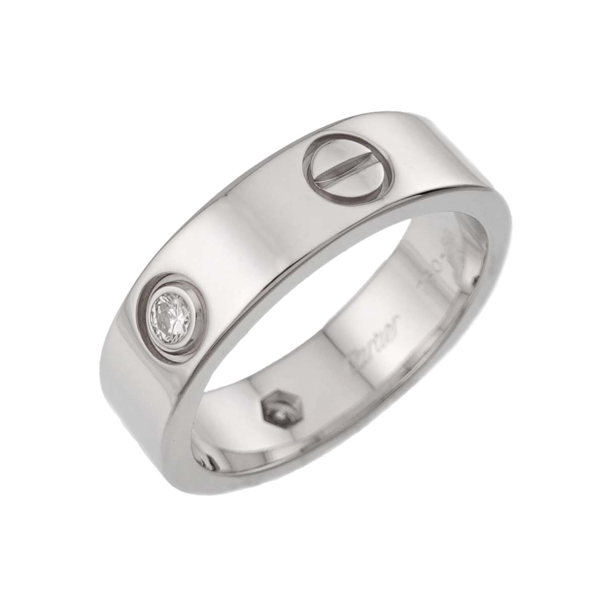 Love Ring Diamond 3P 18K White Gold 750 size55 7.25(US)