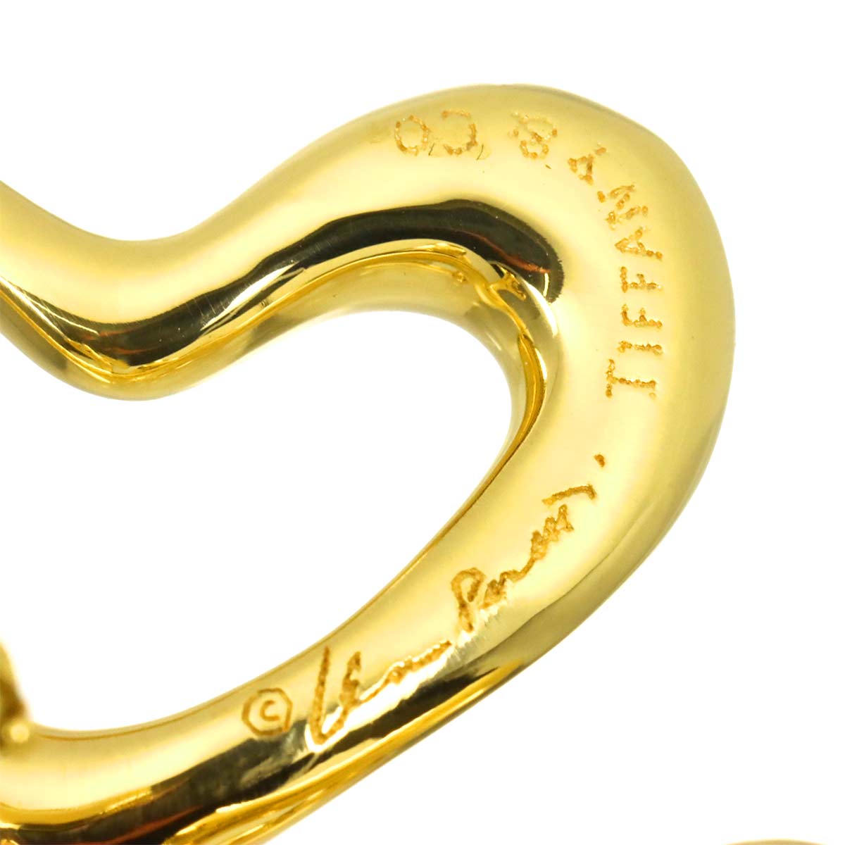 Open Heart Earrings Clip on 18K Yellow Gold 750