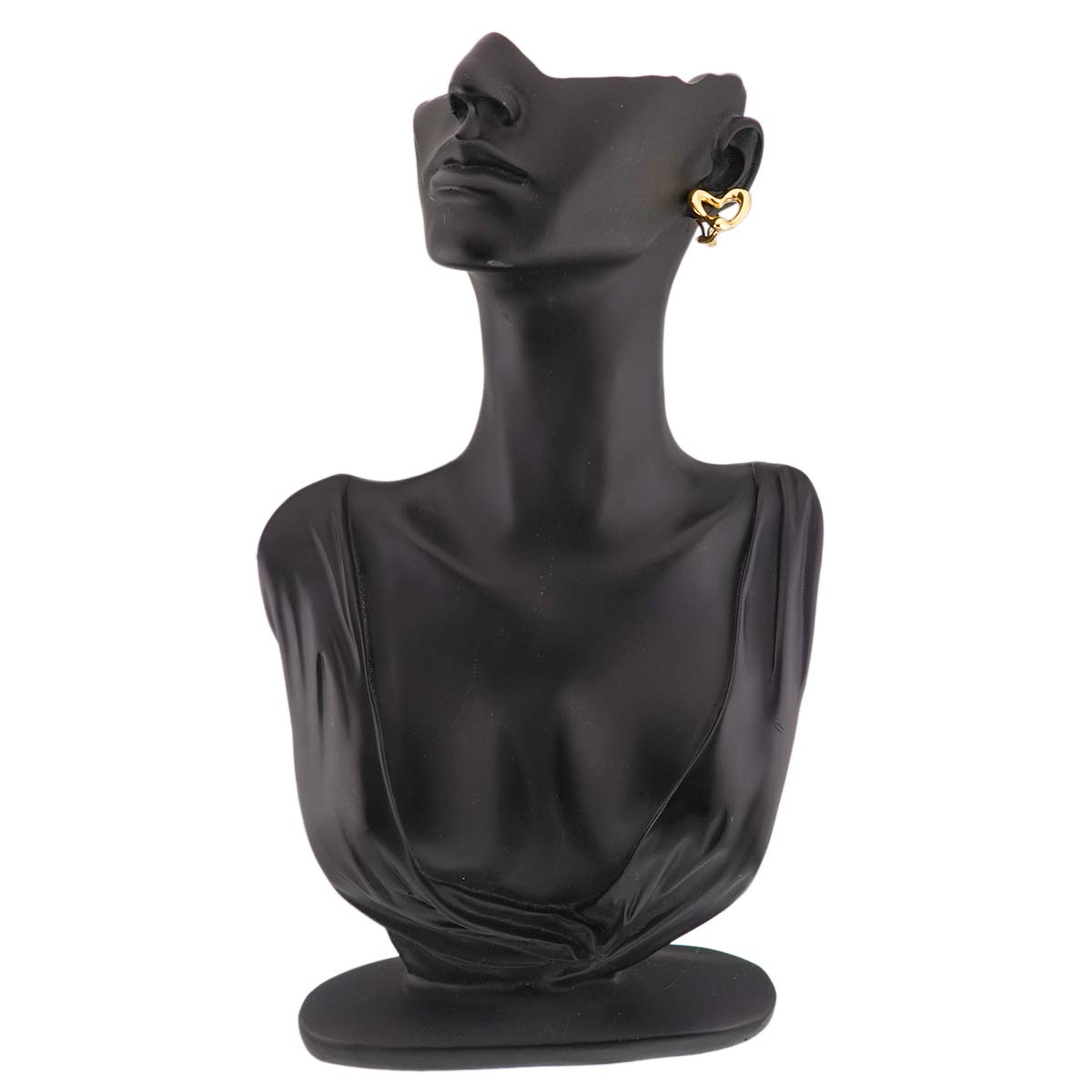 Open Heart Earrings Clip on 18K Yellow Gold 750