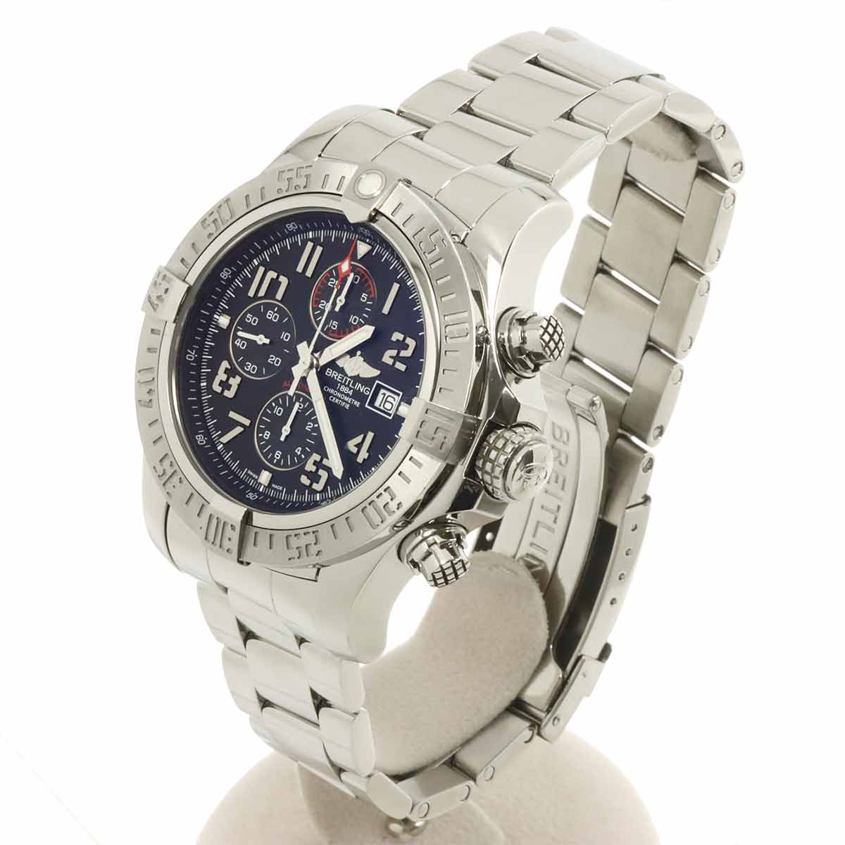 Super Avenger II Chronograph A13371 Date Black Dial Mens